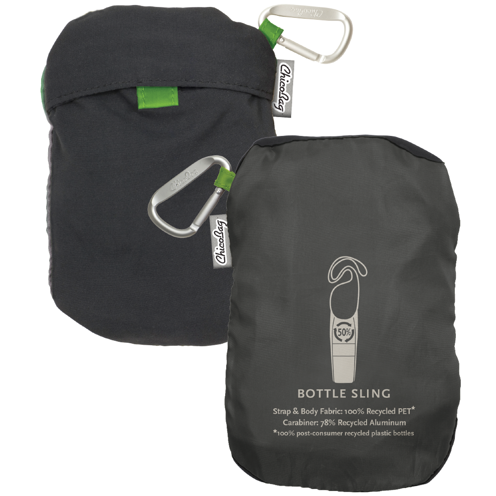 ChicoBag Flaschenschlinge RePETe+Refine – Verstellbarer Träger Für Wasserflaschen, Recycelt, Mit Fronttasche & Reflektierenden Details